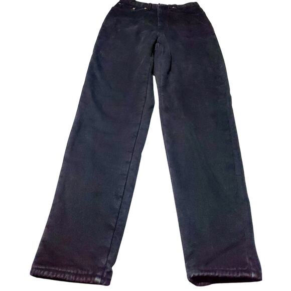 L.L. Bean Womens Black Fleece Lined Jeans Size 6 Tall Preppy Utility Minimalist - Picture 1 of 8